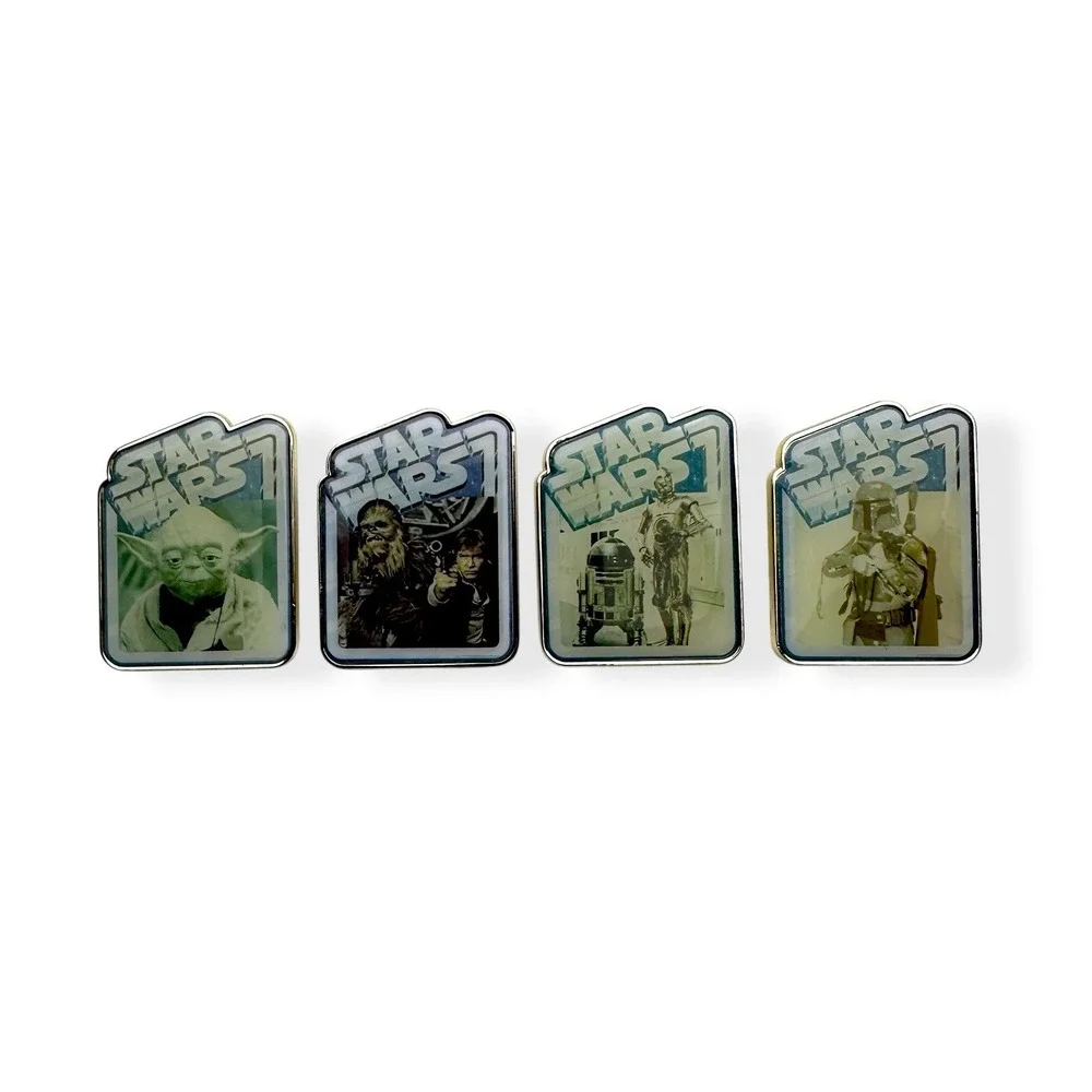 Disney Star Wars 4 Pin Lot Mystery Collection Yoda R2D2 C-3PO Han Solo Boba Fett